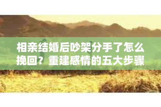 相亲结婚后吵架分手了怎么挽回？重建感情的五大步骤