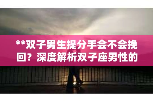 **双子男生提分手会不会挽回？深度解析双子座男性的情感决策**