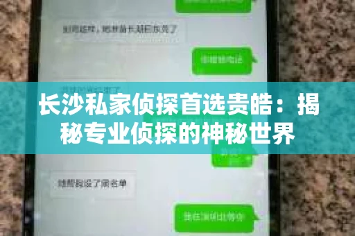 长沙私家侦探首选贵皓：揭秘专业侦探的神秘世界
