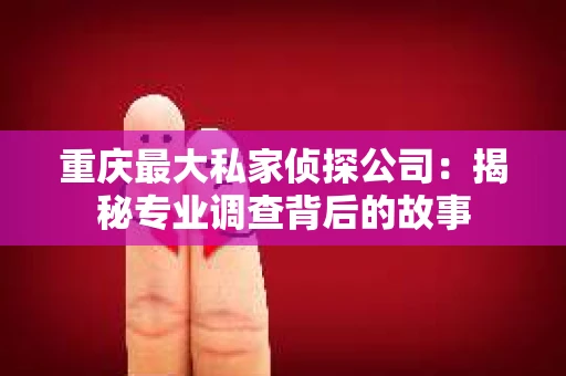 重庆最大私家侦探公司：揭秘专业调查背后的故事