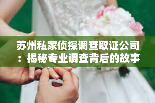 苏州私家侦探调查取证公司:揭秘专业调查背后的故事 苏州私家侦探调查取证公司:揭秘专业调查背后的故事
