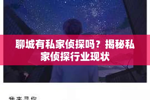 聊城有私家侦探吗?揭秘私家侦探行业现状 聊城有私家侦探吗?揭秘私家侦探行业现状