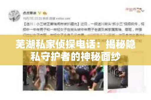 芜湖私家侦探电话：揭秘隐私守护者的神秘面纱