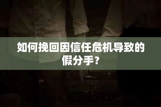 如何挽回因信任危机导致的假分手? 如何挽回因信任危机导致的假分手?